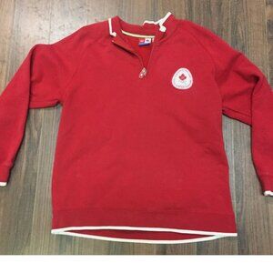 Canadian Olympic Team Pullover Pull Over Red sz Large 2006 Official Hudsons Bay